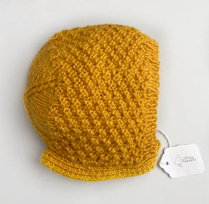 Hand-knitted Moss Stitch Bonnet